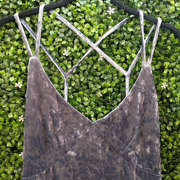 Blue grey velvet dress NWOT - Picture 5 of 6